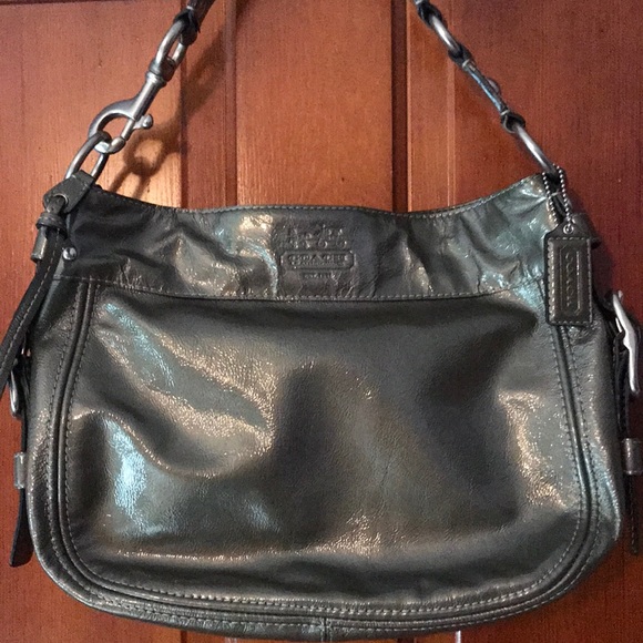 Coach Handbags - Coach Pewter Patent Leather Bag